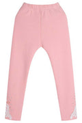 Kid Girl Alluring Solid Color Lace Decorate Legging