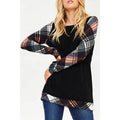 Women Fashionable Plaid Pattern Designed Long Sleeve & Hem Awesome & Comfortable Top