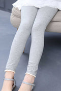 Kid Girl Warm Solid Color Legging