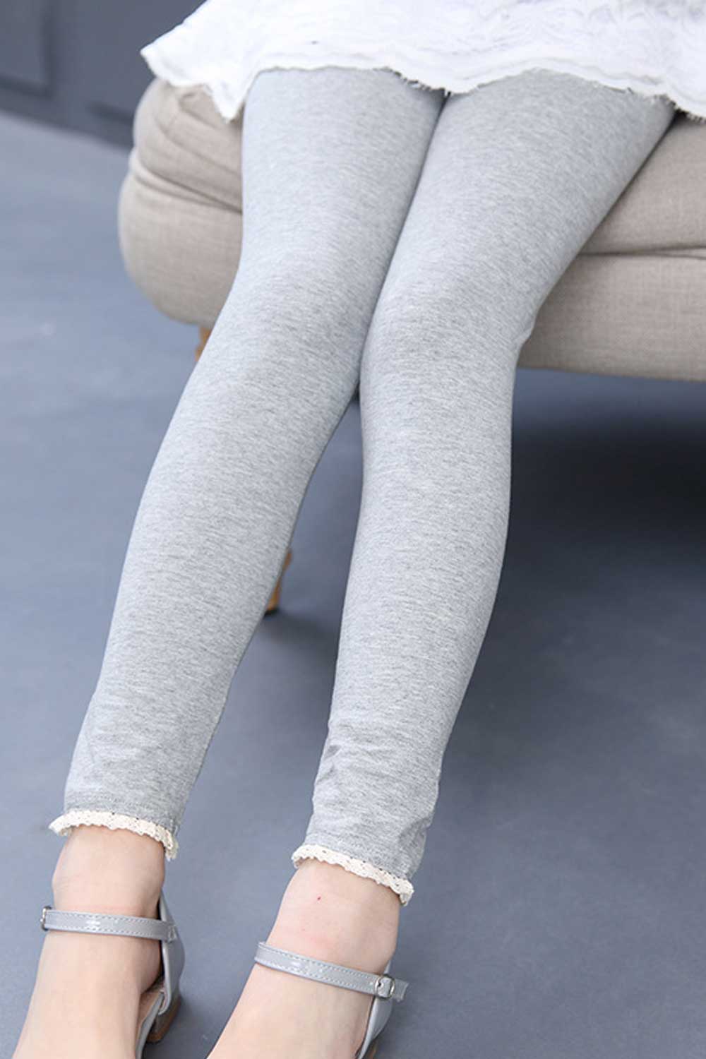 Kid Girl Warm Solid Color Legging