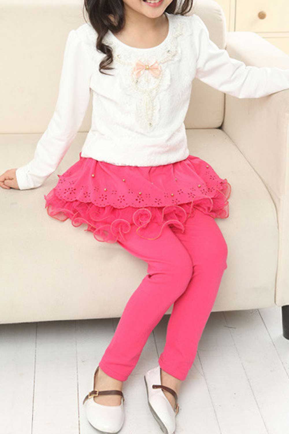 Kids Girls Stretch Autumn Winter Fashion Skirt Legging