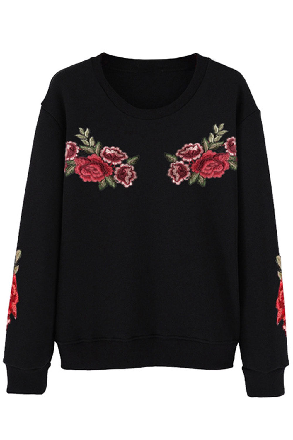 Women Beautiful Floral Printed Stretchable Cuff & Hem Round Neck Loose Fit Top