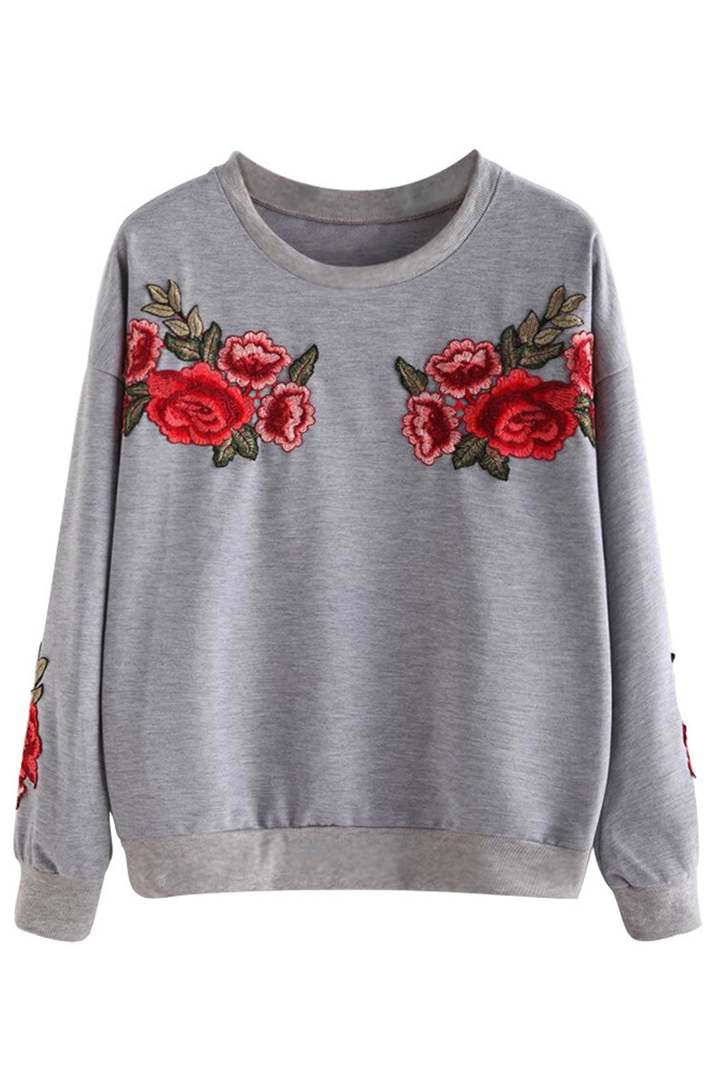 Women Beautiful Floral Printed Stretchable Cuff & Hem Round Neck Loose Fit Top