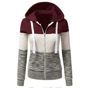 Women Slim Long Sleeve Zipper Hoodie