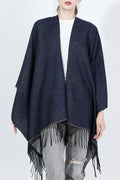 Women Relaxful Thick & Warm Fabric Constructed Elegant Tassel Winter Shawl