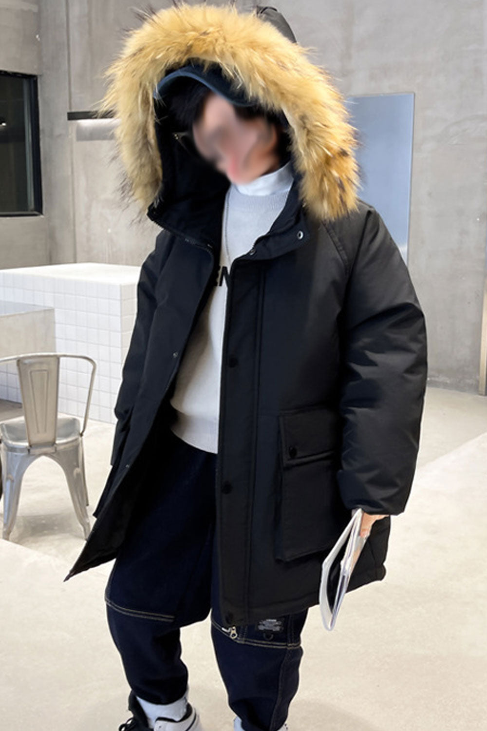 Kids Boys Comfy Solid Pattern Reliable Flap Pockets Winter Windbreaker Padded Jacket