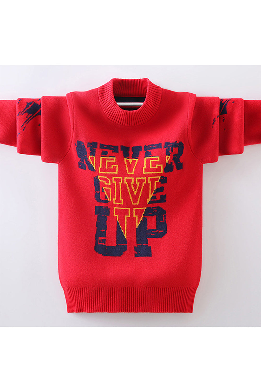 Kids Boys Fancy Round Neck Letter Pattern Comfortable Winter Wear Warm Sweater