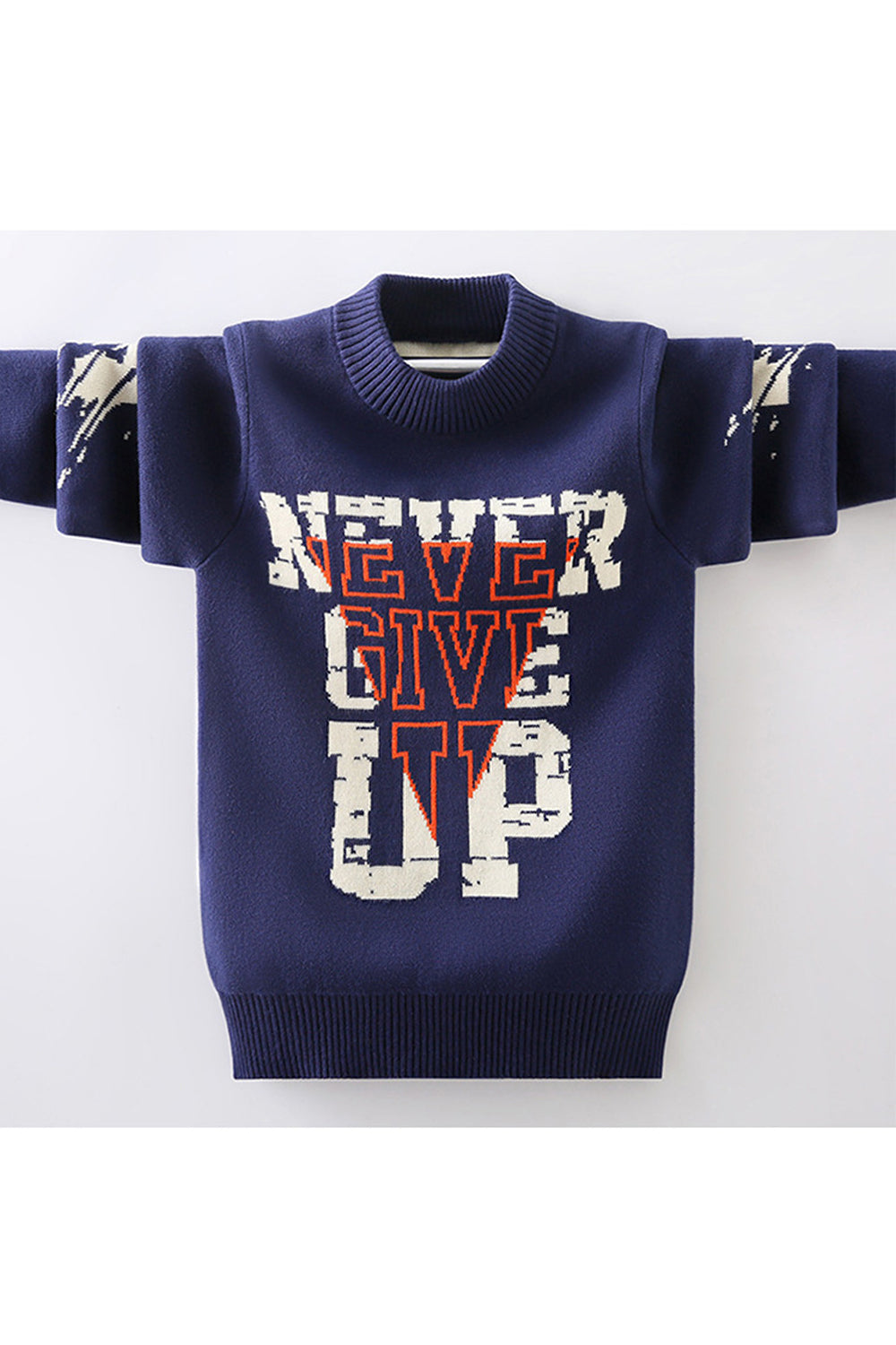 Kids Boys Fancy Round Neck Letter Pattern Comfortable Winter Wear Warm Sweater
