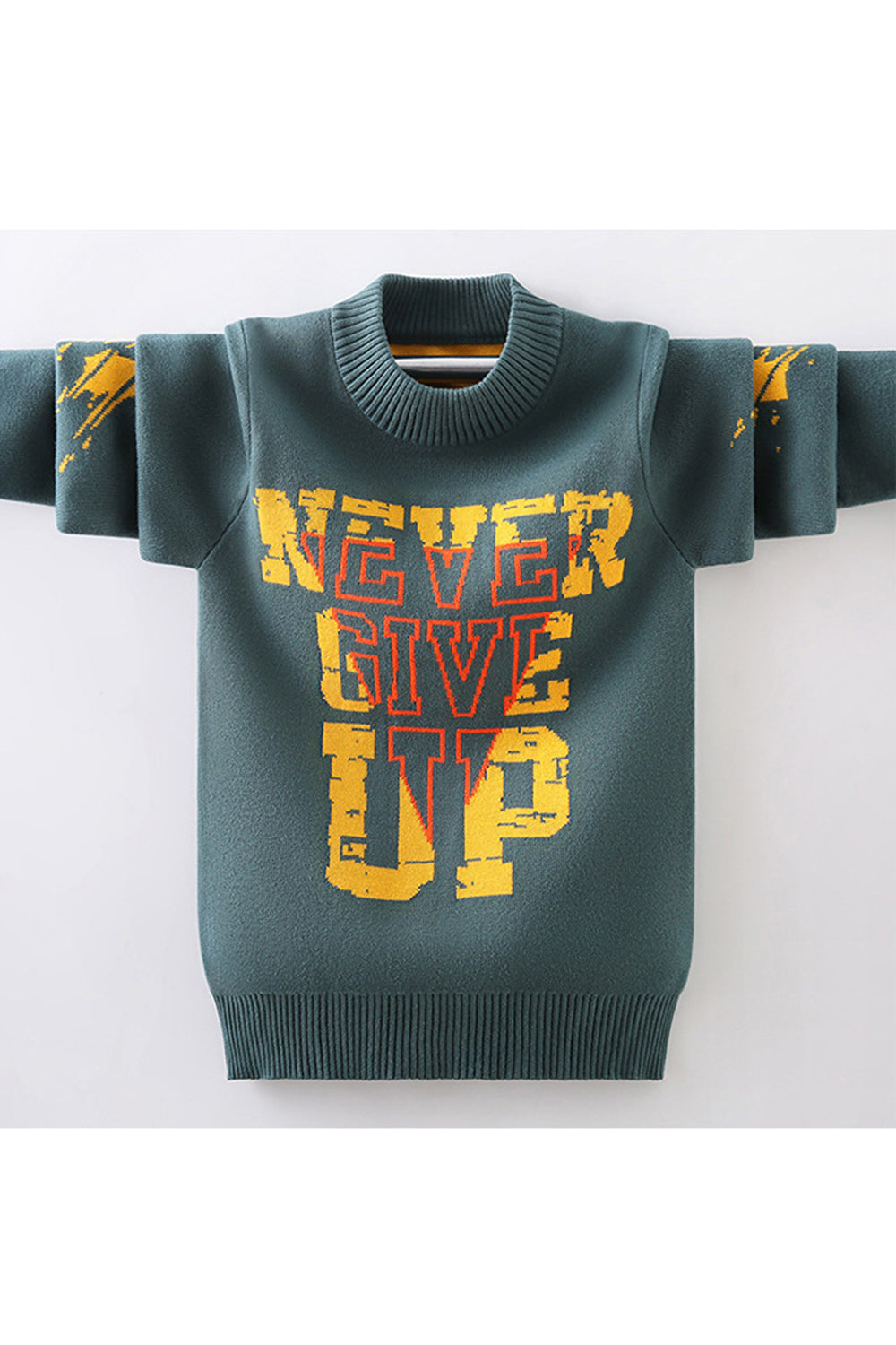 Kids Boys Fancy Round Neck Letter Pattern Comfortable Winter Wear Warm Sweater