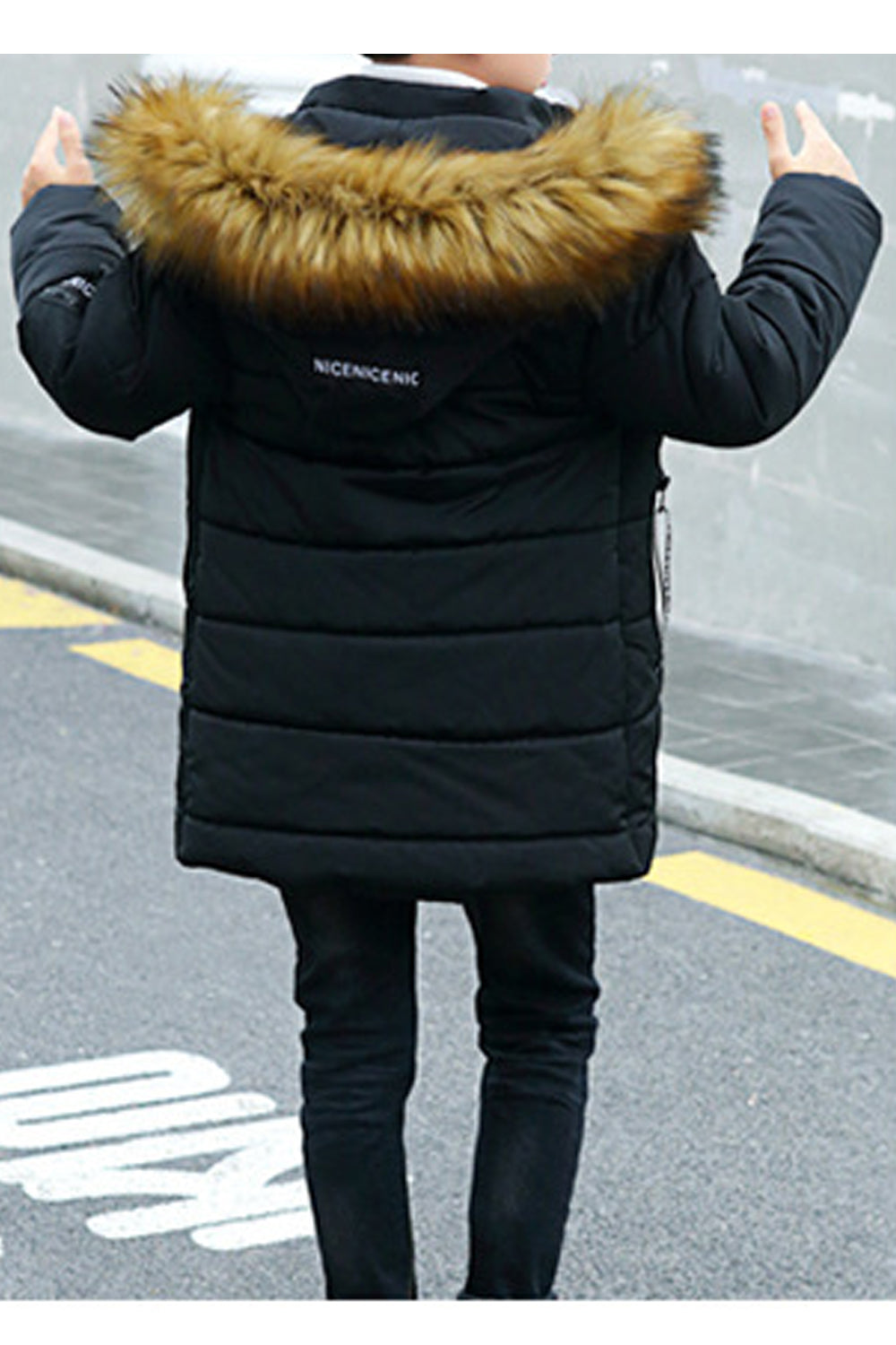 Kids Boys Button Down Solid Padded Jacket