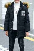 Kids Boys Button Down Solid Padded Jacket