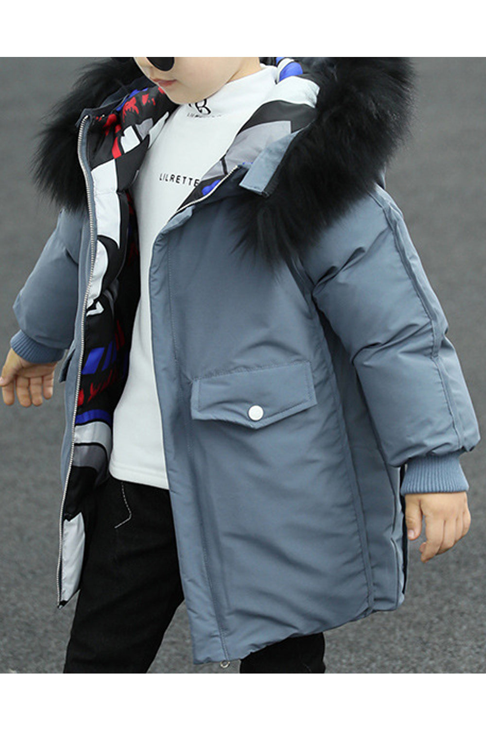 Kids Boys Puffer Two Way Padded Jacket