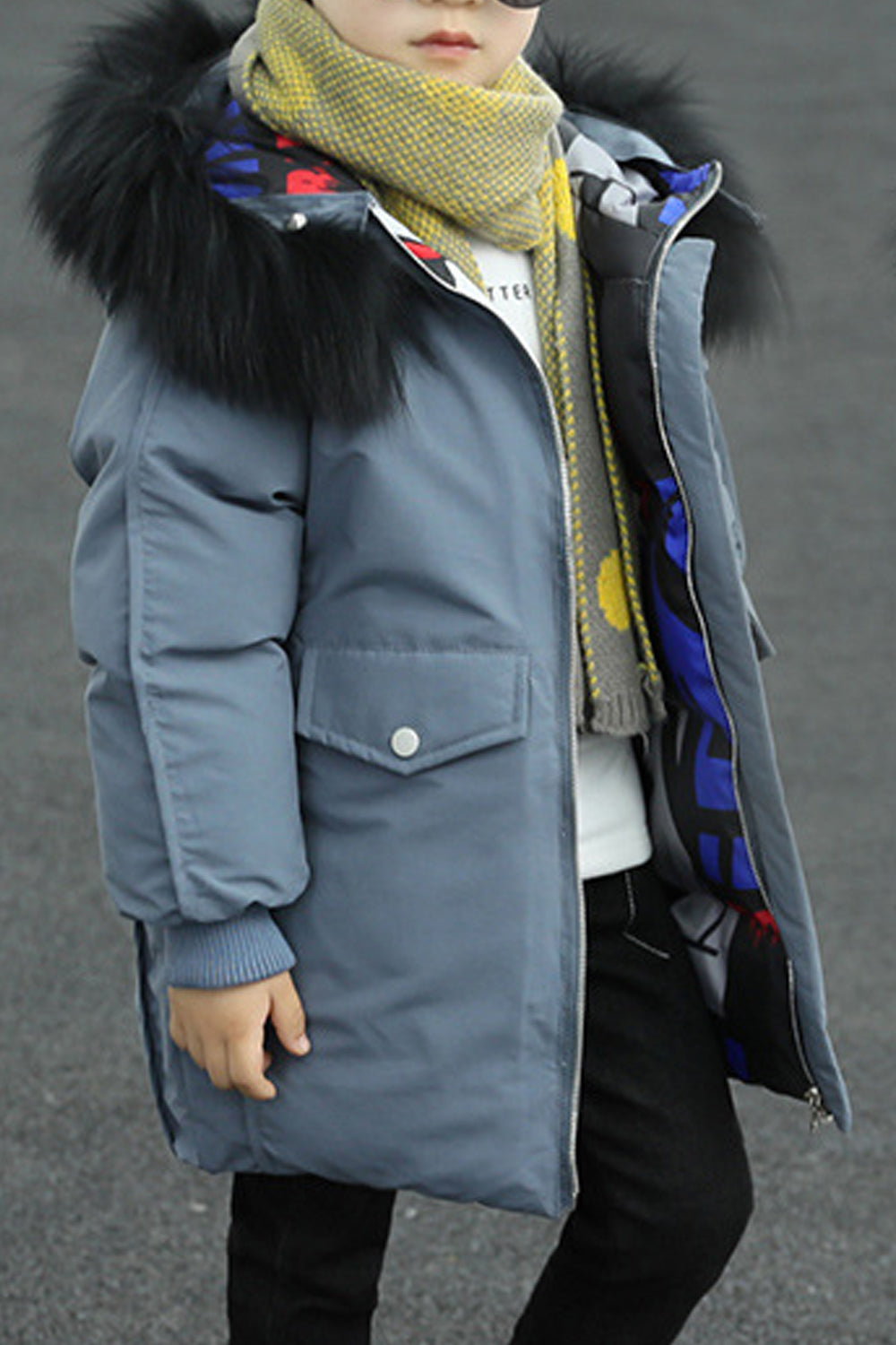 Kids Boys Puffer Two Way Padded Jacket