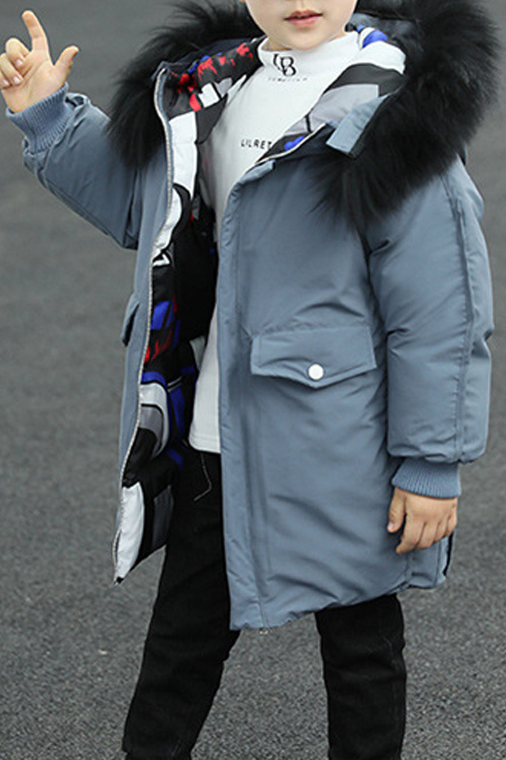 Kids Boys Puffer Two Way Padded Jacket