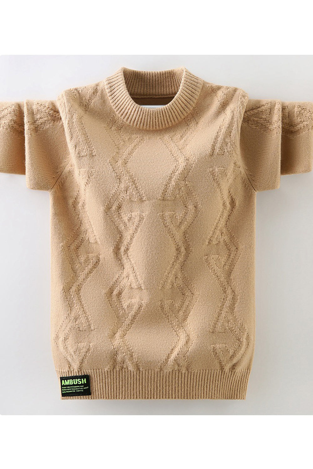 Kids Boys Warm & Comfy Knitted Style Solid Pattern Breathable Round Neck Winter Sweater