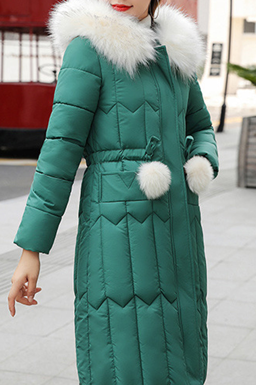 Women Fashionable Cotton Padded Zip Up Jacket