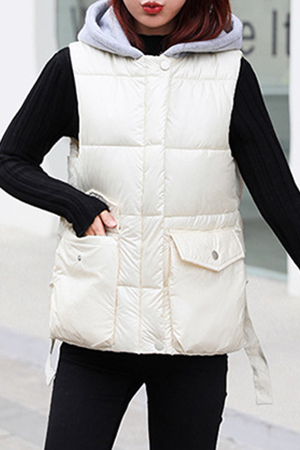 Women Zipper Up Soft Padded Winter Casual Vest