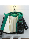 Kid Boys Waterproof Fake Inner Hooded Padded Jacket