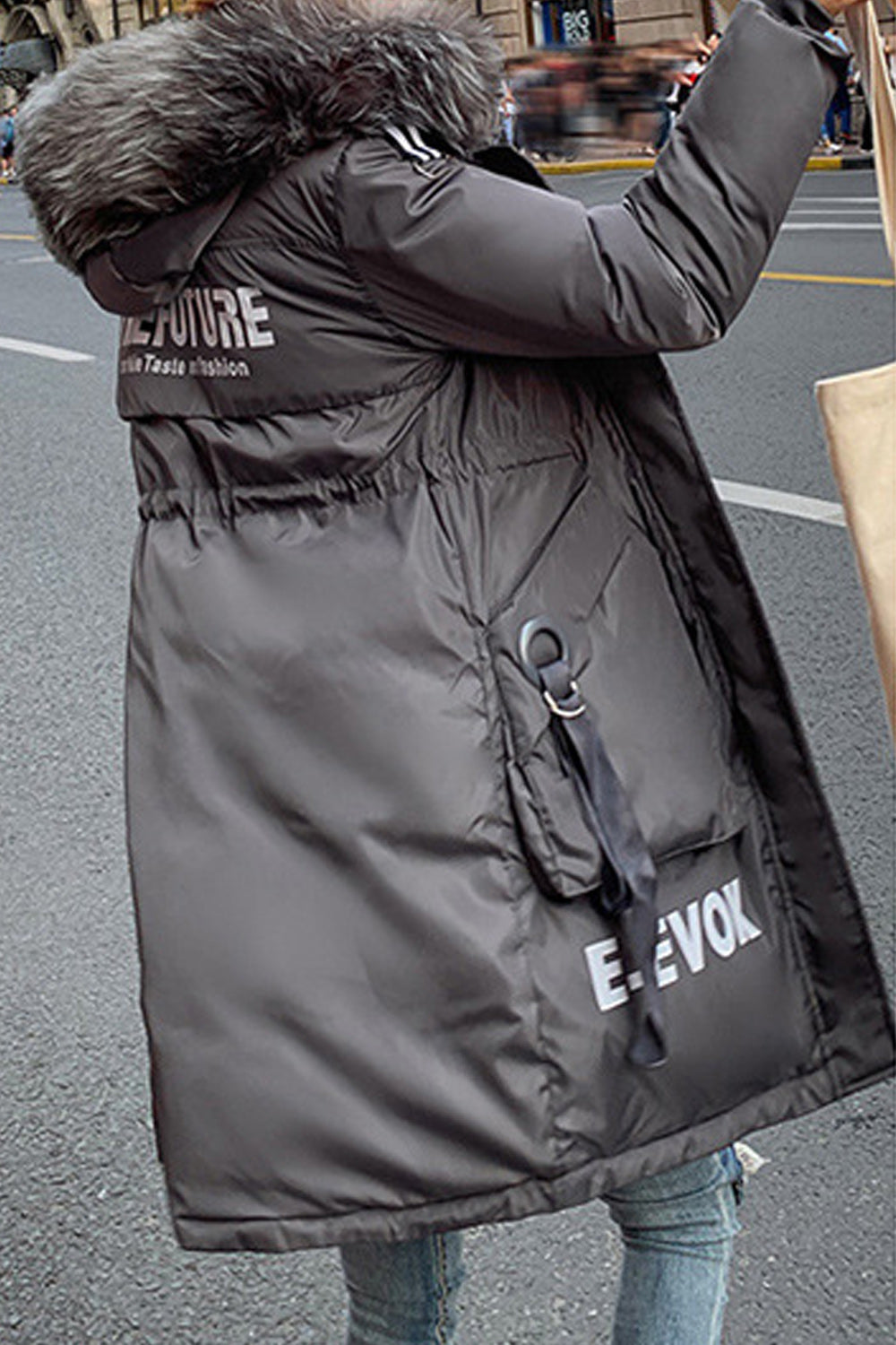 Women Cotton Big Collar Padded Autumn Winter Jacket