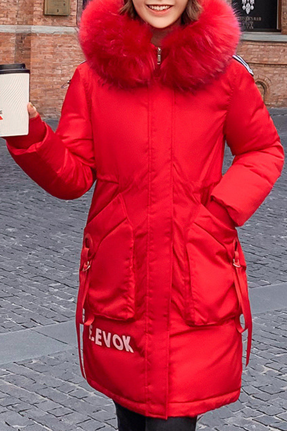 Women Cotton Big Collar Padded Autumn Winter Jacket
