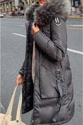 Women Cotton Big Collar Padded Autumn Winter Jacket