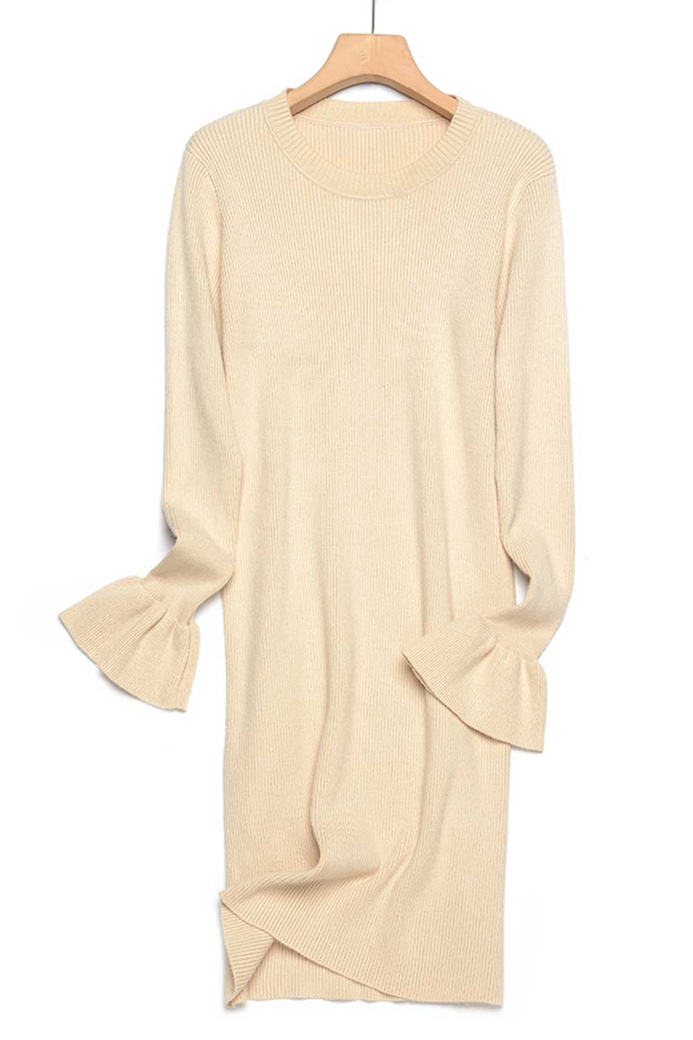 Women Trumpet Sleeve Warm & Thick Winter Dress