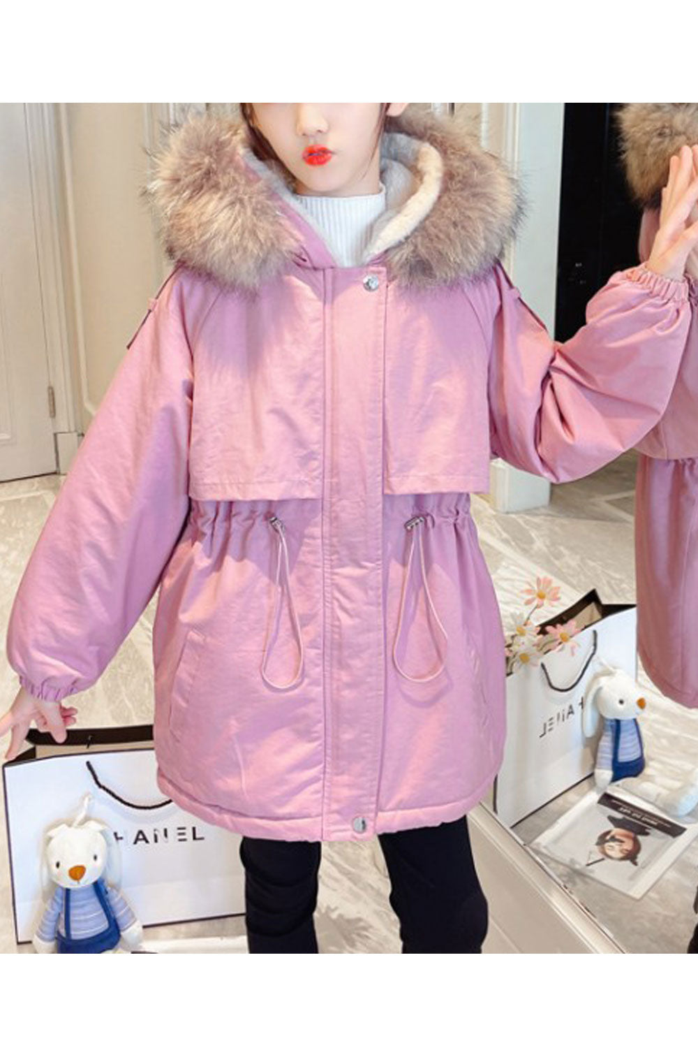 Kids Girls Upper Short Length Inner Long Length Jacket