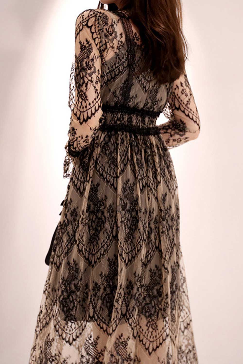Women Super-comfy Openwork Lace Party Dress