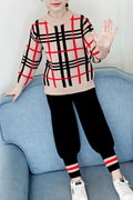Kids Girls Elegant Lattice Two Piece Set