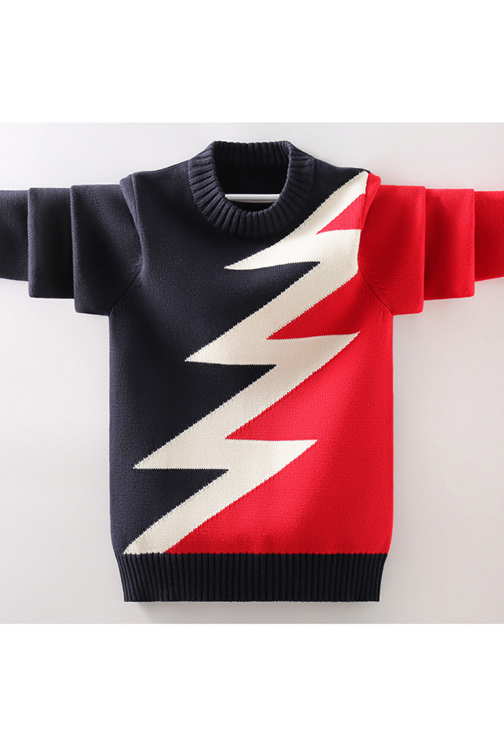 Kids Boys Stunning Printed Pattern Ribbed Hem & Cuff Comfortable Winter Warm Sweater