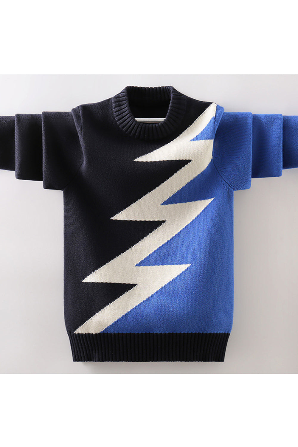 Kids Boys Stunning Printed Pattern Ribbed Hem & Cuff Comfortable Winter Warm Sweater