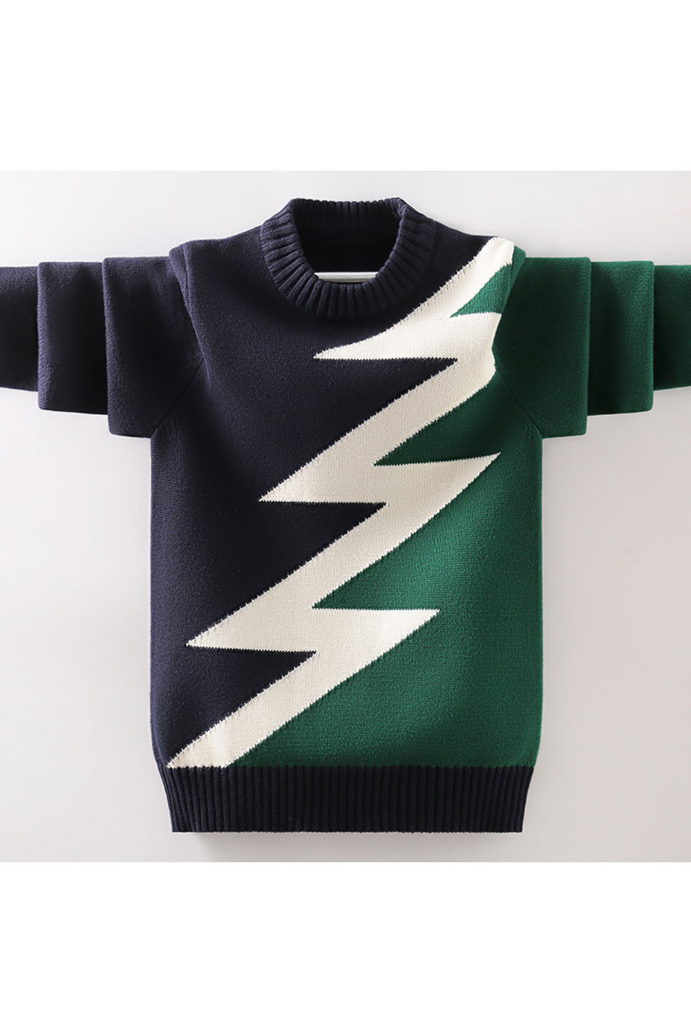 Kids Boys Stunning Printed Pattern Ribbed Hem & Cuff Comfortable Winter Warm Sweater