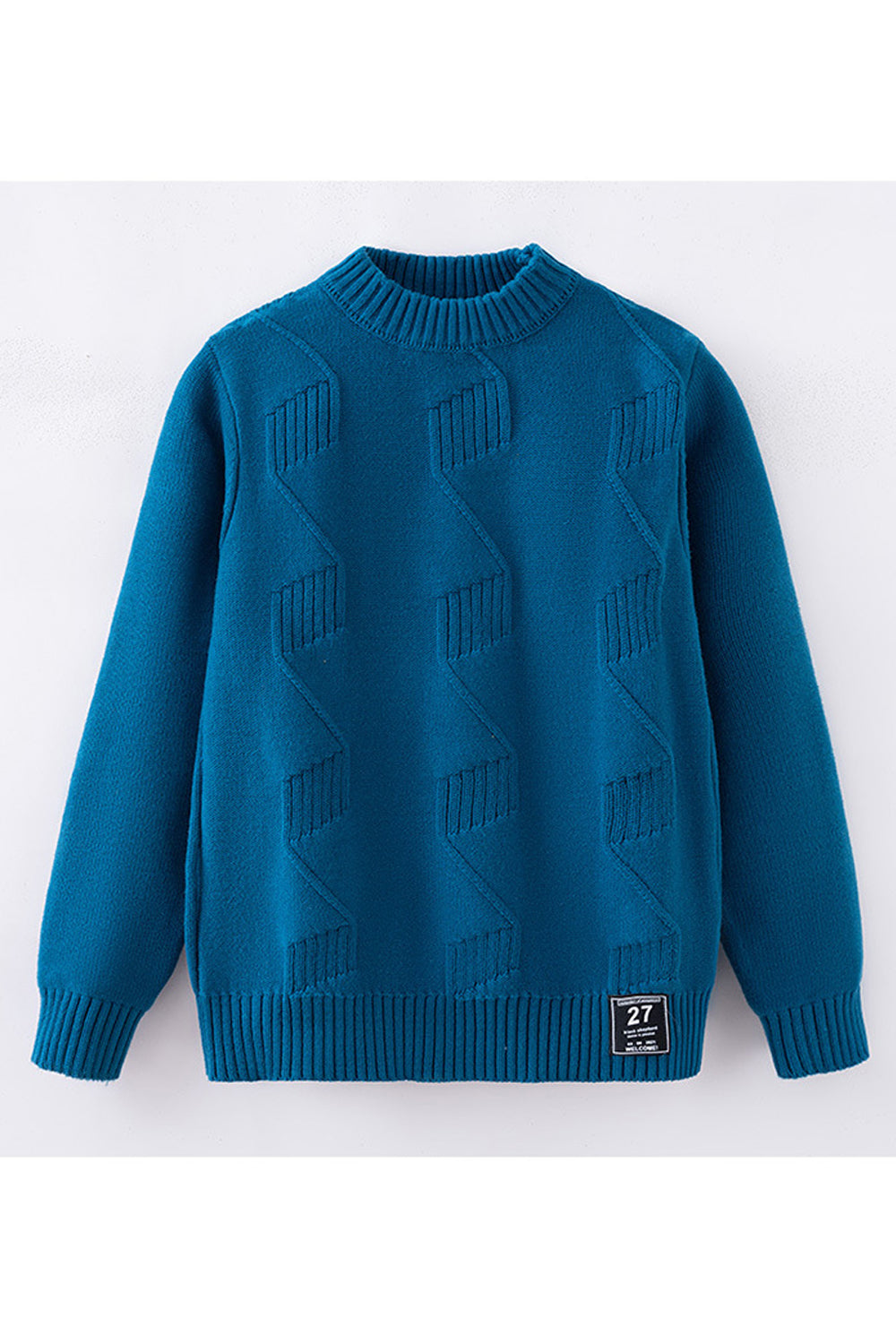 Kids Boys Comfy Knitted Style Solid Pattern Restful Long Sleeve Winter Warm Sweater