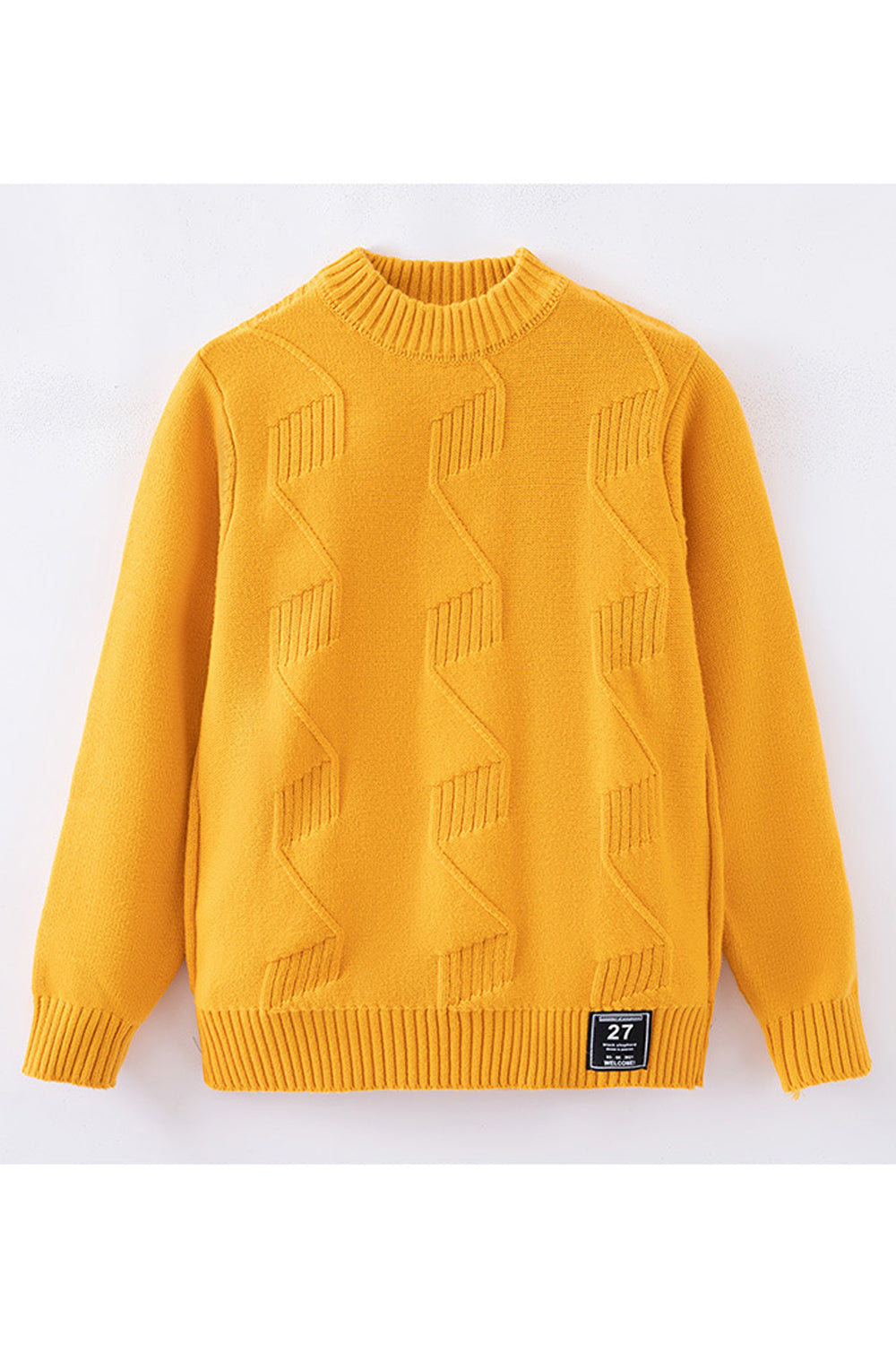 Kids Boys Comfy Knitted Style Solid Pattern Restful Long Sleeve Winter Warm Sweater