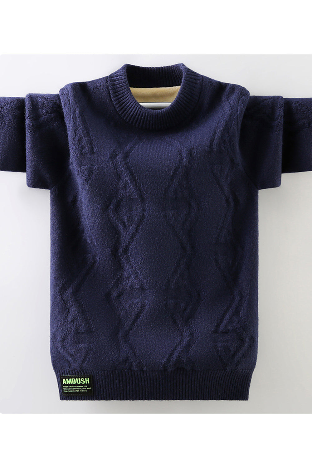 Kids Boys Warm & Comfy Knitted Style Solid Pattern Breathable Round Neck Winter Sweater