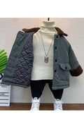 Kids Boys Fleece Neck Cuff Padded Jacket