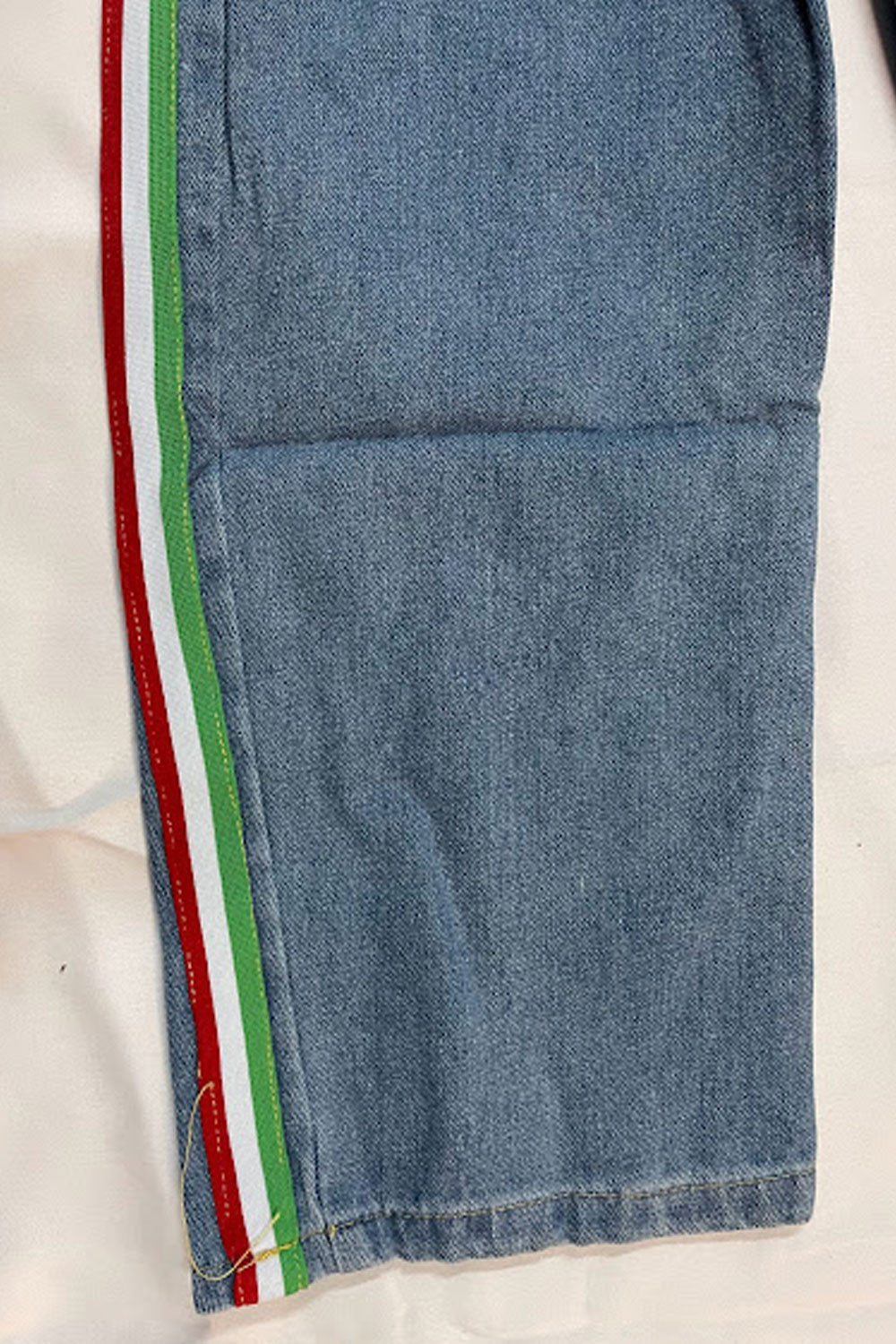 Kids Girls Awesome Stretchable Waist Side Line Stripe Pattern Comfortable Jeans
