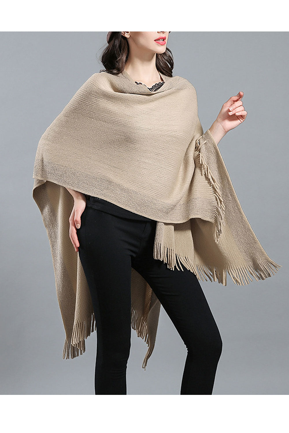 Women Warm Tassel Decorated Winter Shawl