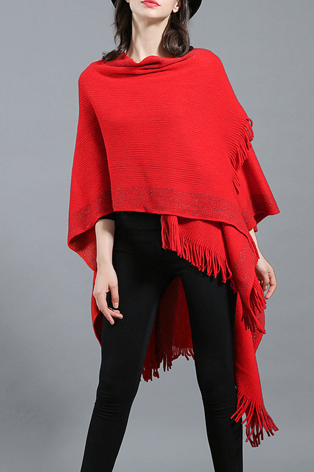 Women Warm Tassel Decorated Winter Shawl