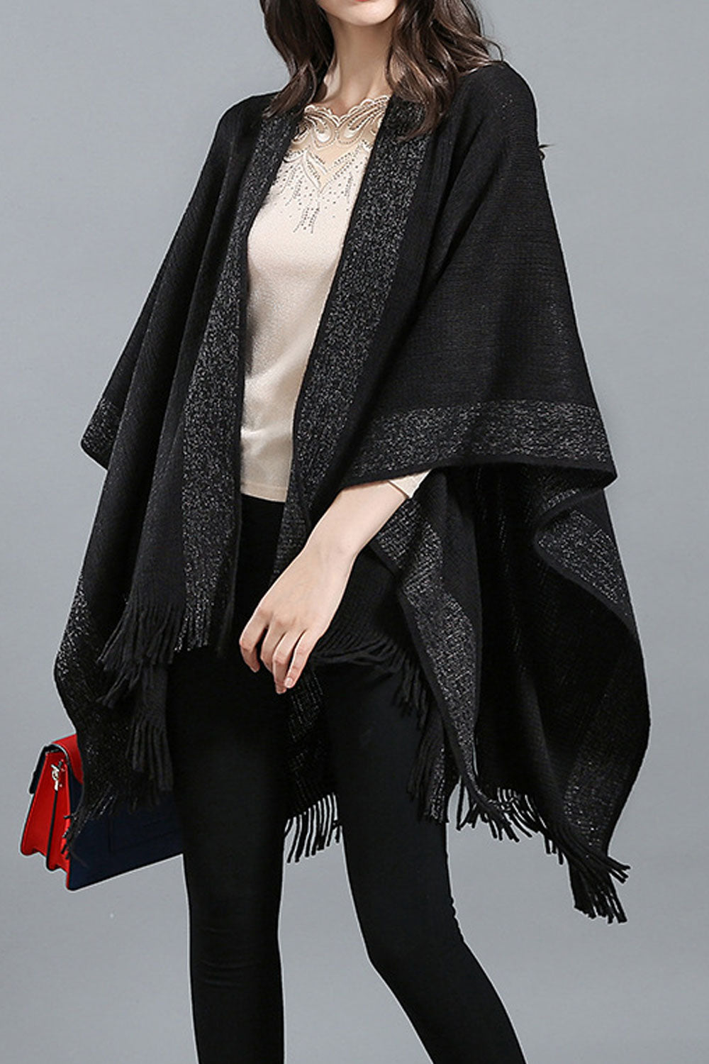 Women Warm Tassel Decorated Winter Shawl