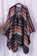 Women Fashion Contrast Color Wavy Stripe Shawl