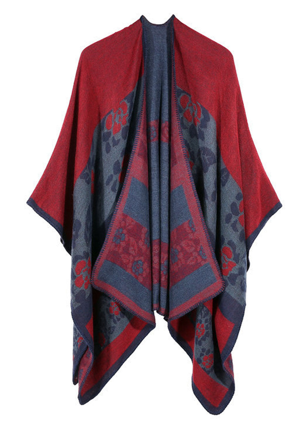 Women Stylish Flower Warm & Thick Shawl