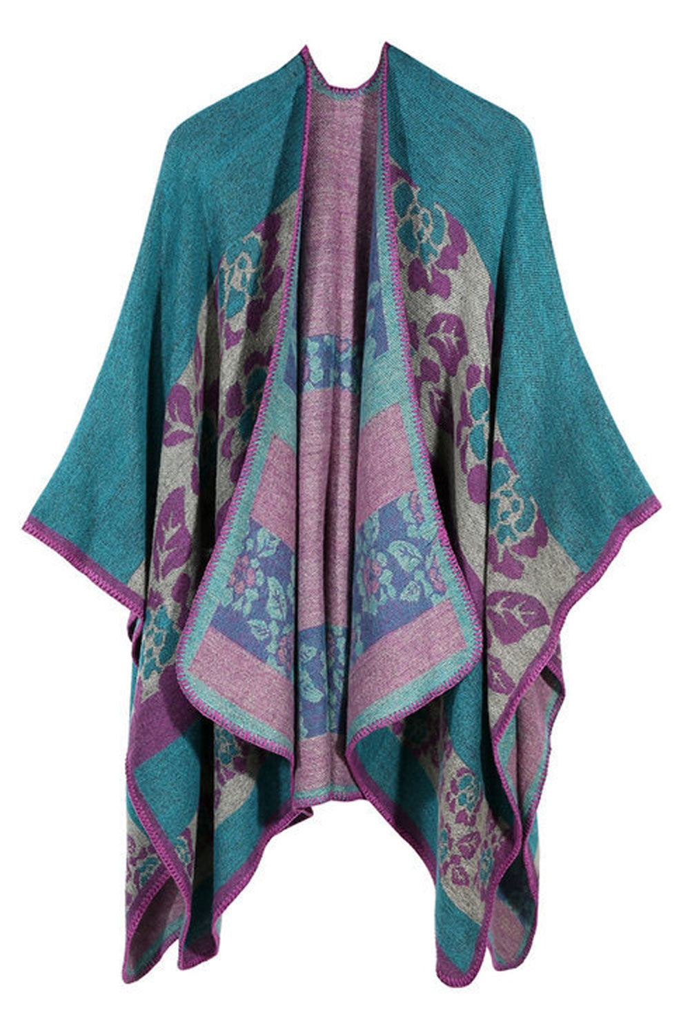 Women Stylish Flower Warm & Thick Shawl
