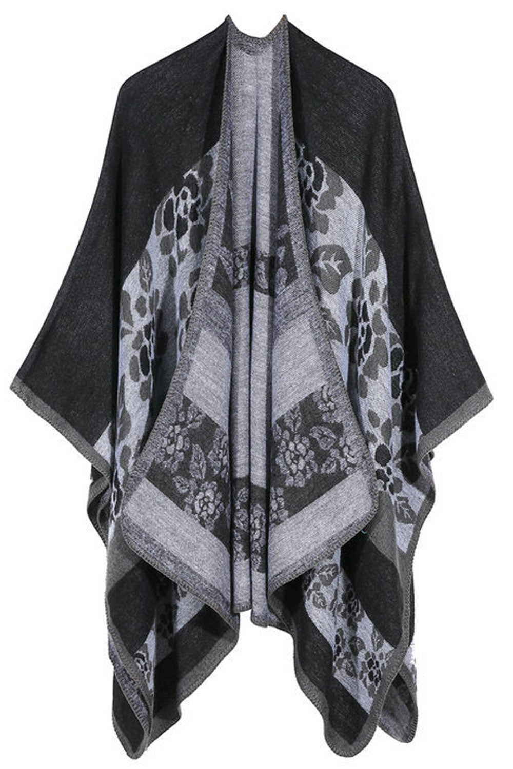 Women Stylish Flower Warm & Thick Shawl