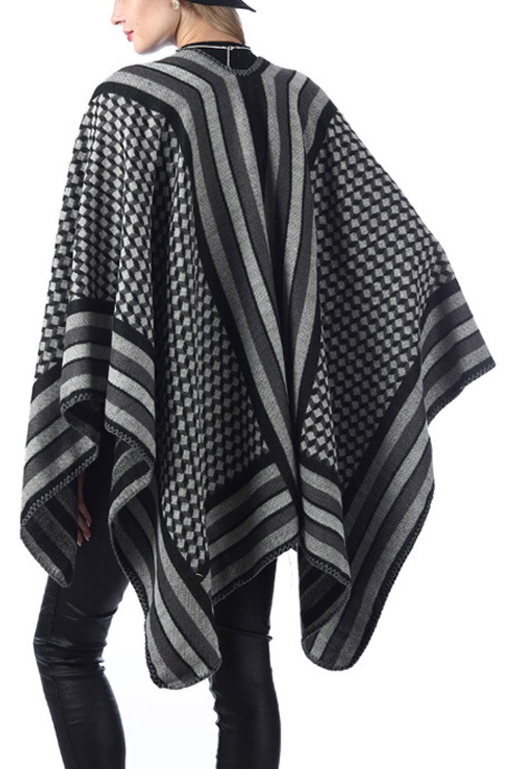 Women Lovely Stripe Pattern Warm Shawl