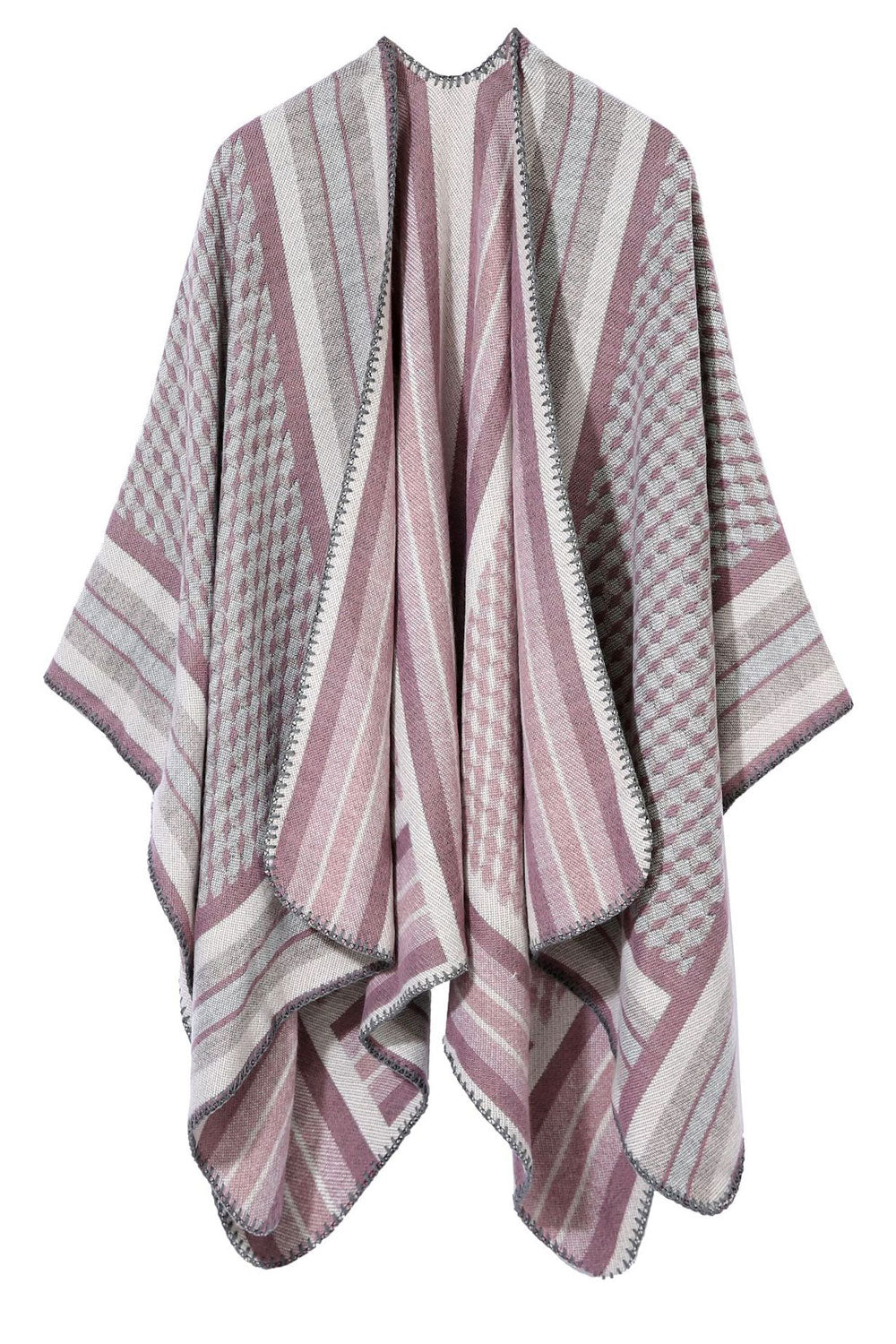 Women Lovely Stripe Pattern Warm Shawl