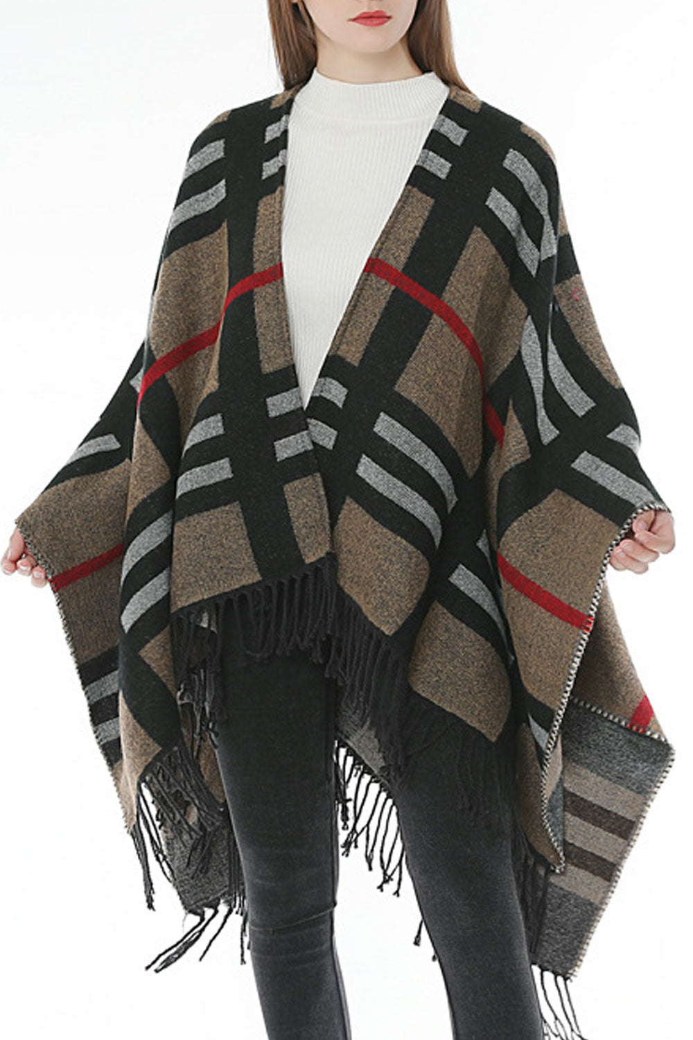 Women Lovely Lattice Pattern Warm Thick Cashmere Shawl