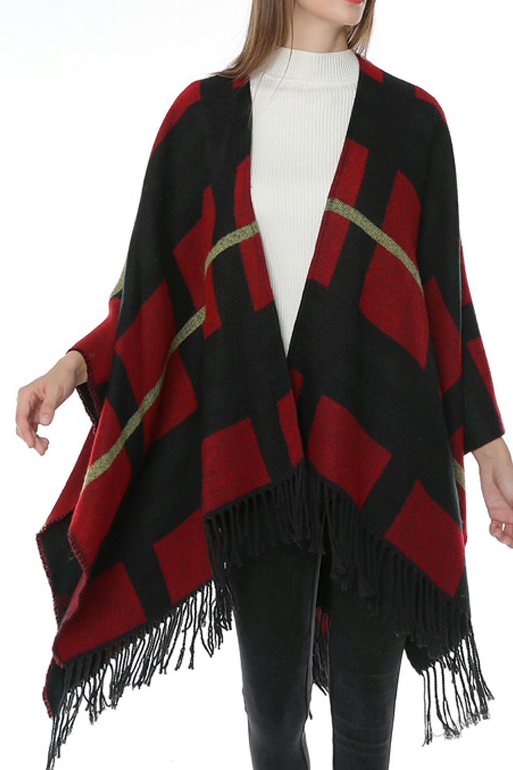 Women Lovely Lattice Pattern Warm Thick Cashmere Shawl