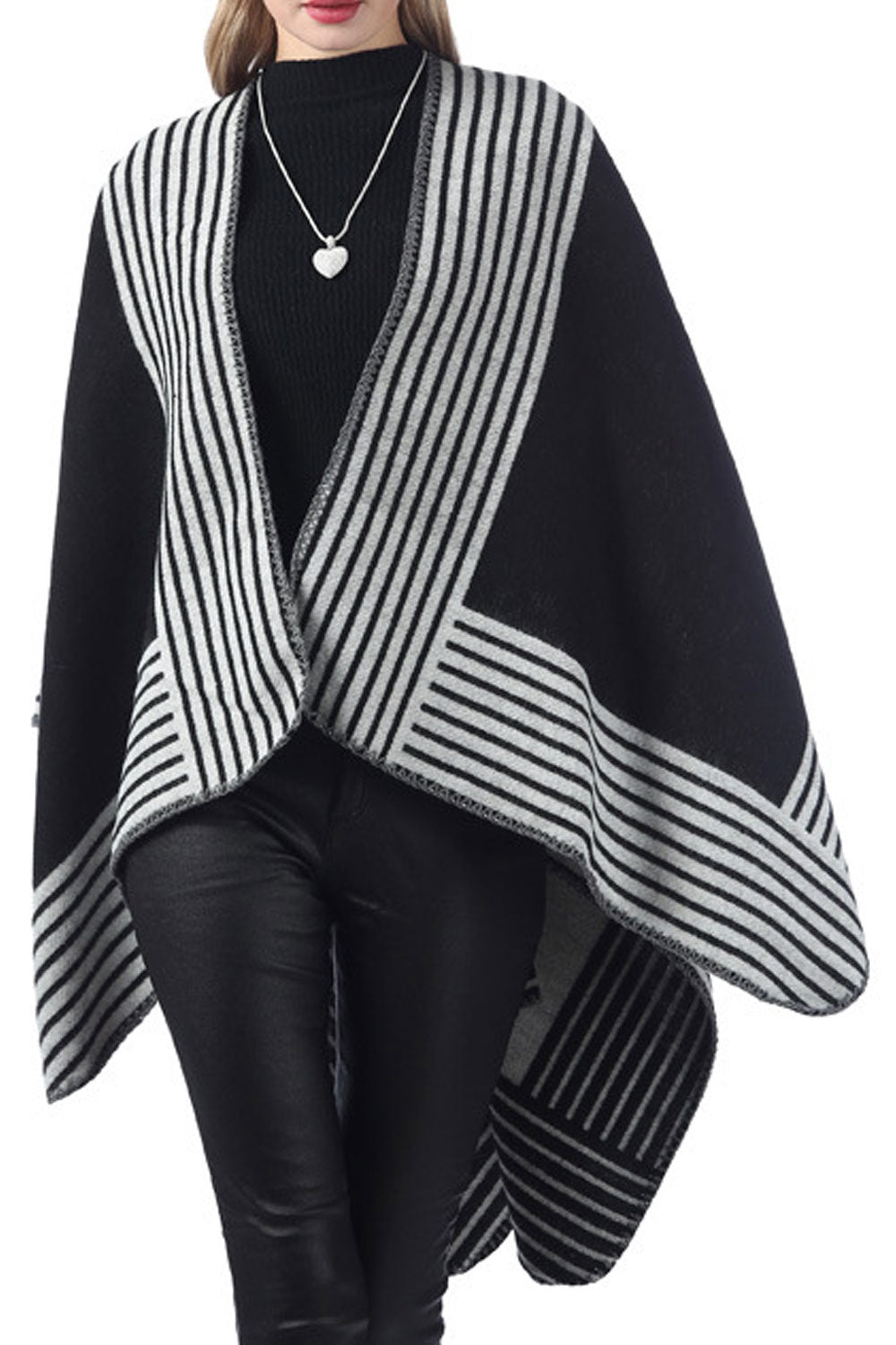 Women Comfortable Stripe Warm Shawl