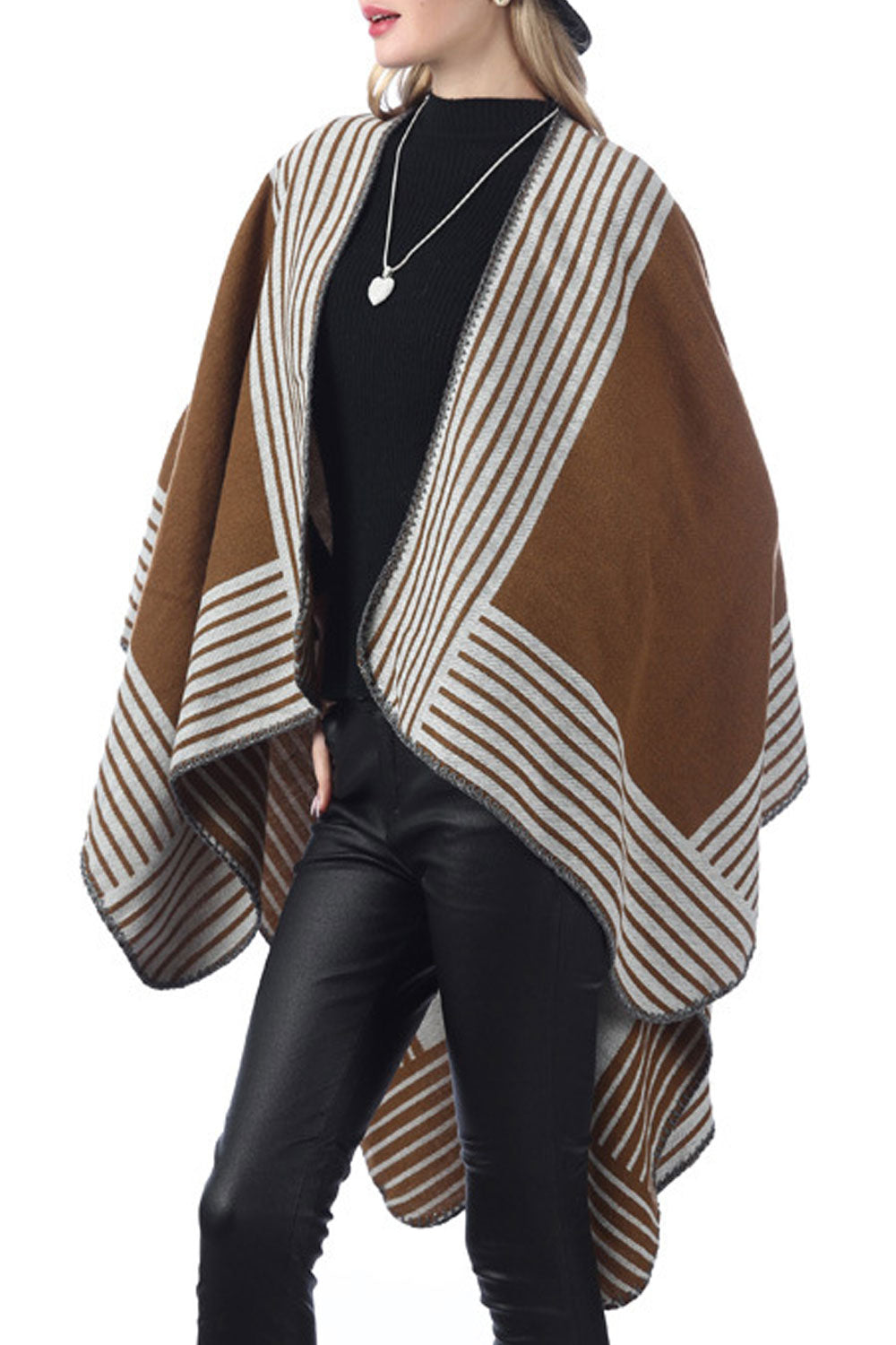 Women Comfortable Stripe Warm Shawl